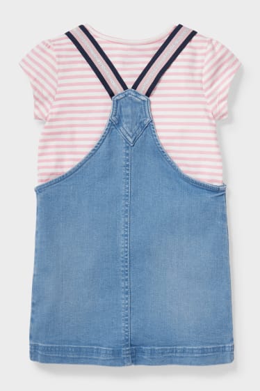 Enfants - Minnie Mouse - ensemble - robe et haut à manches courtes - jean bleu clair
