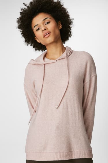 Damen - Kapuzenpullover - pink