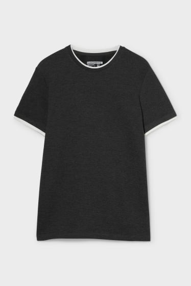 Herren - CLOCKHOUSE - T-Shirt - 2-in-1-Look - schwarz
