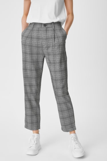 Femmes - CLOCKHOUSE - pantalon - à carreaux - blanc / noir