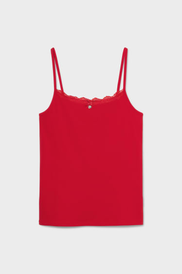 Kobiety - Góra od piżamy - czerwony