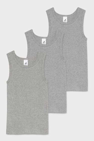 Enfants garçons - Lot de 3 - maillot de corps - gris clair chiné