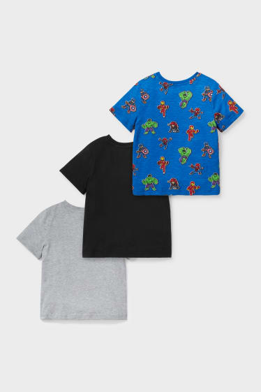 Children - Multipack of 3 - Marvel - short sleeve T-shirt - light gray-melange
