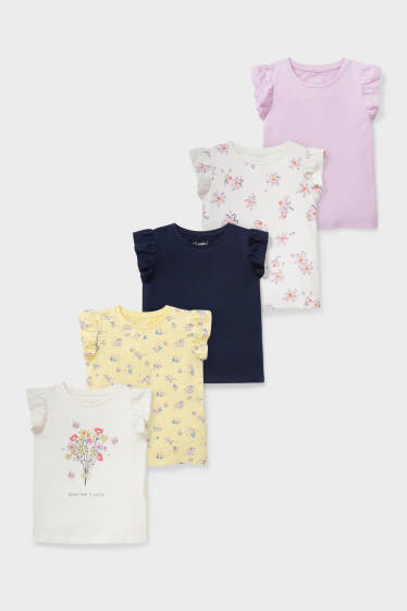 Children Girls - Multipack of 5 - short sleeve top - cremewhite