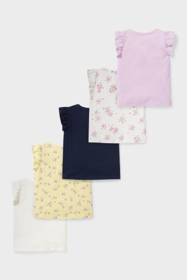 Children Girls - Multipack of 5 - short sleeve top - cremewhite