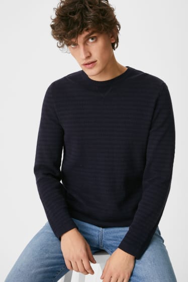 Uomo - Pullover - blu scuro