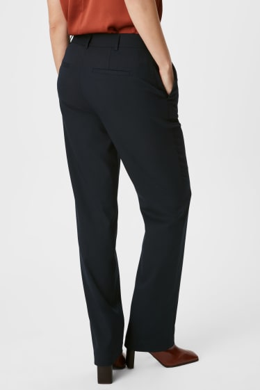 Dámské - Business kalhoty - straight fit - tmavomodrá