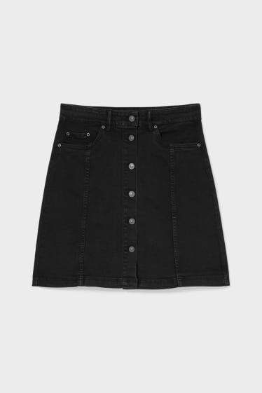 Women - Denim skirt - black