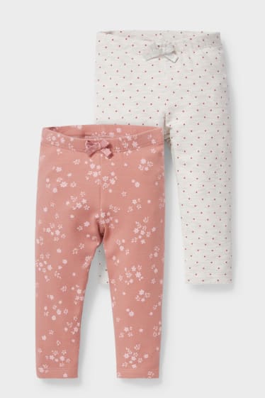 Babies - Multipack of 2 - baby thermal Leggings - organic cotton - rose