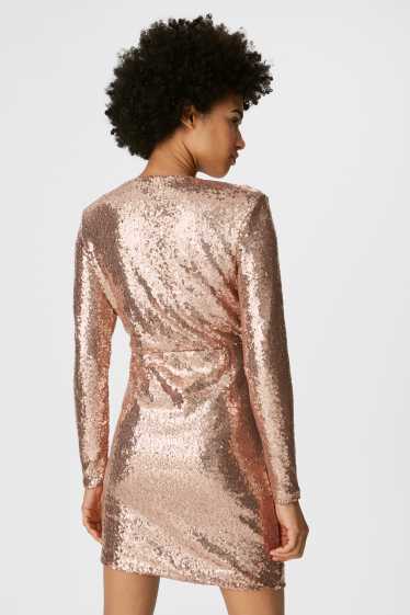 Women - VERO MODA - sequin dress - rose-gold