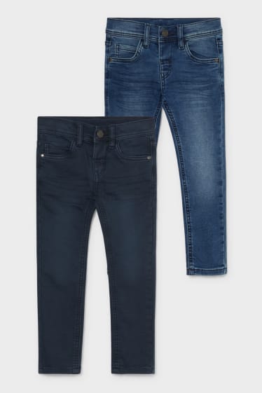 Kinder - Multipack 2er - Skinny Jeans und Baumwollhose - jeansblau