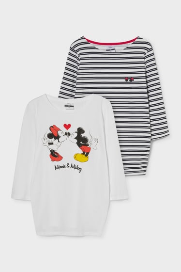 Donna - Confezione da 2 - maglia a maniche lunghe premaman - Disney - bianco / nero