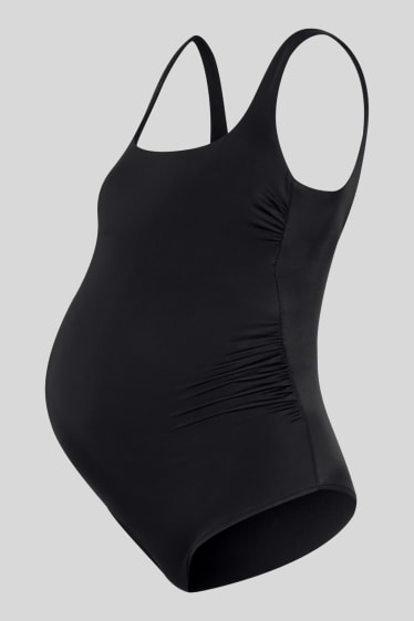 Dames - Zwangerschapsbadpak - gewatteerd - zwart