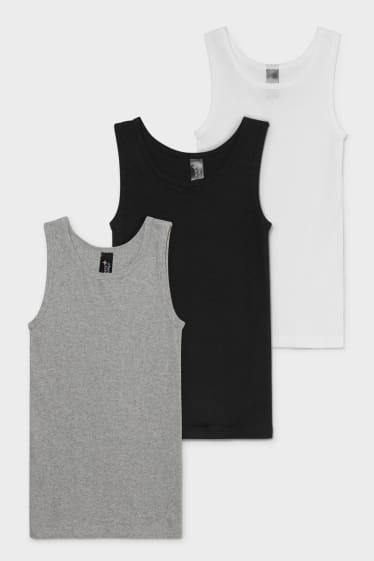 Kinderen - Set van 3 - singlet - grijs-mix