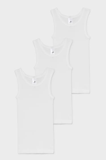 Kinderen - Set van 3 - singlet - wit