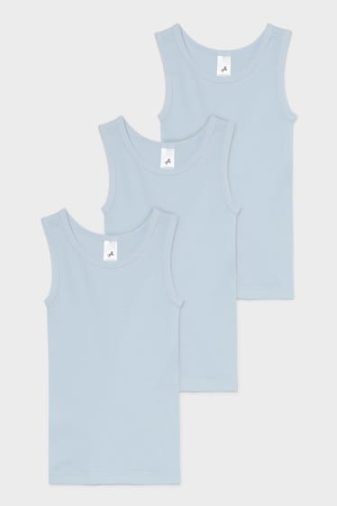 Niños - Pack de 3 - camisetas interiores - azul claro