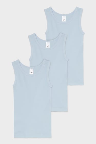 Enfants - Lot de 3 - maillot de corps - bleu clair