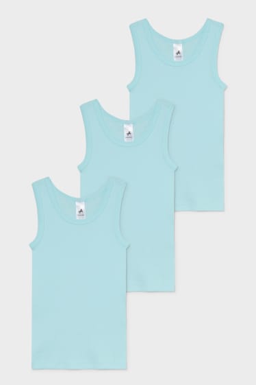 Niños - Pack de 3 - camisetas interiores - turquesa