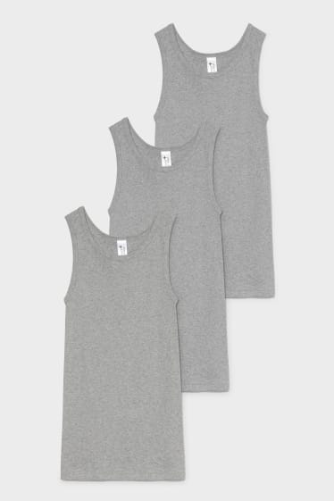 Enfants - Lot de 3 - maillot de corps - gris clair