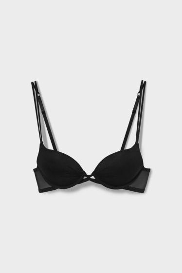 Donna - Reggiseno con ferretti - PLUNGE - push up - nero