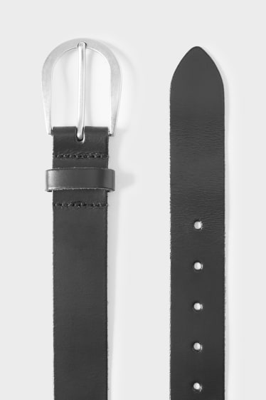 Women - Leather belt - black