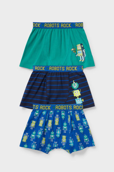 Enfants garçons - Lot de 3 - boxers - vert