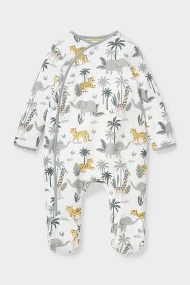 Babies - Baby Sleepsuit - white / green