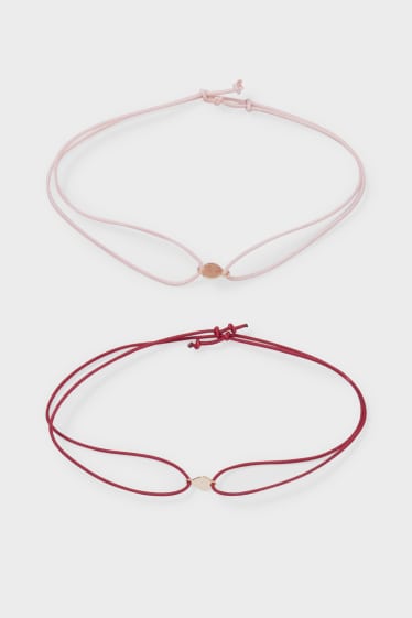 Women - Multipack of 2 - bracelet - dark red