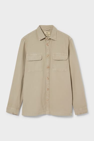 Men - Shirt - Regular Fit - Kent Collar - beige