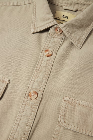 Men - Shirt - Regular Fit - Kent Collar - beige