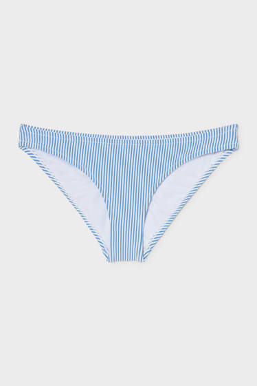 Damen - Bikini-Hose - Low-Rise - gestreift - weiß / blau