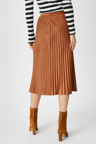 Women - Skirt - faux suede - havanna