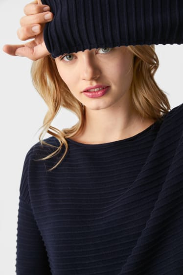 Women - Basic jumper - dark blue
