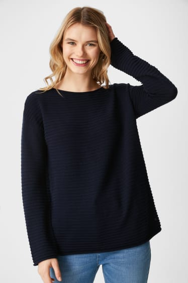 Women - Basic jumper - dark blue