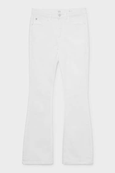 Dámské - Flare jeans - high waist - bílá