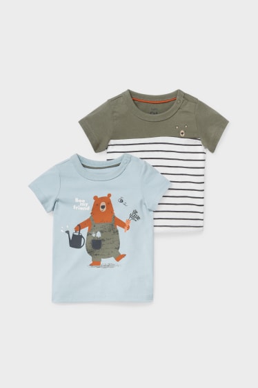 Baby's - Set van 2 - baby-T-shirt - lichtturquoise