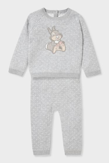 Babys - Disney - Baby-Outfit - gepunktet - grau-melange