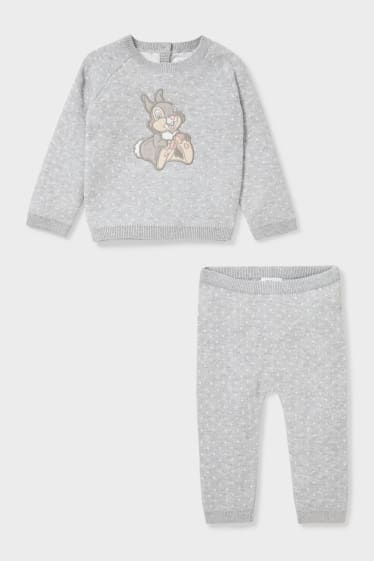 Babys - Disney - Baby-Outfit - gepunktet - grau-melange