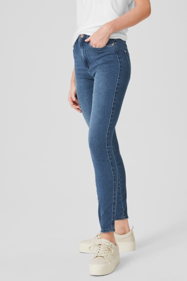 Dames - ONLY - skinny jeans - extra kort - jeansblauw