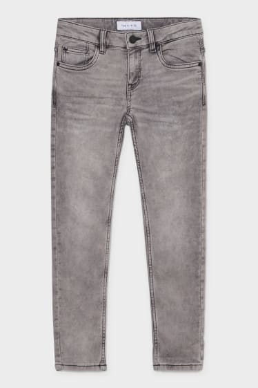 Dětské - Slim jeans - bio bavlna - džíny - šedé
