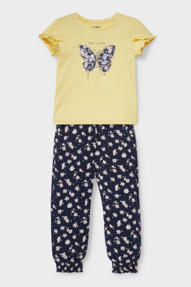 Bambini - Set - t-shirt e pantaloni - giallo chiaro