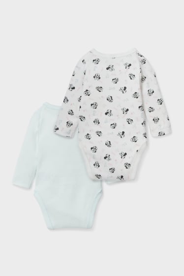 Bebés - Pack de 2 - Minnie Mouse - bodies cruzados para bebé - blanco / verde