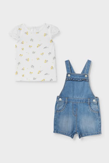 Babies - Baby Outfit - 2 Piece - blue / white