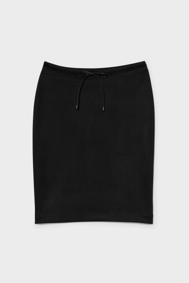 Women - Skirt - Faux Suede - black