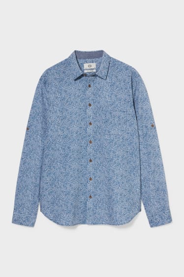 Heren - Overhemd - Regular Fit - Kent - blauw