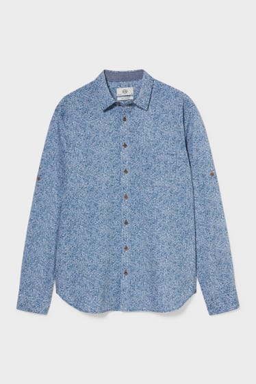 Men - Shirt - Regular Fit - Kent Collar - blue