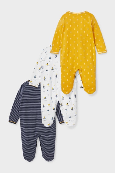 Babies - Multipack of 3 - baby sleepsuit - yellow