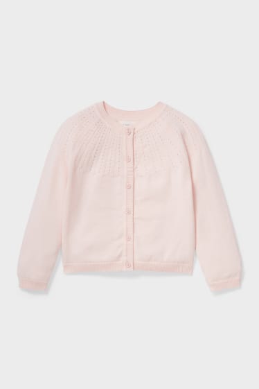 Dětské - Pletená bunda - růžová