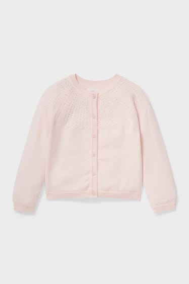 Enfants - Gilet en maille - rose