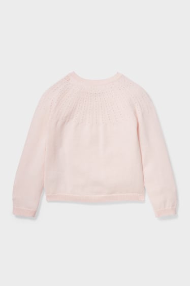Enfants - Gilet en maille - rose
